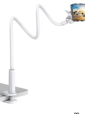 Universal White Flexible Gooseneck Phone Holder Clamp Mount